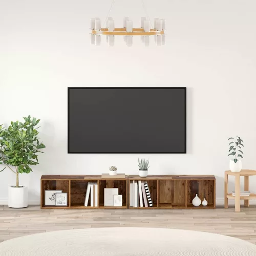 vidaXL TV szekrény garnitúra 2 pcs Öreg fa Faanyag