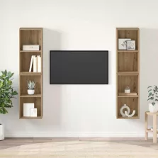   vidaXL Fali TV Szekrény 4 pcs Kézműves tölgy 37 x 37 x 72 cm Faanyag