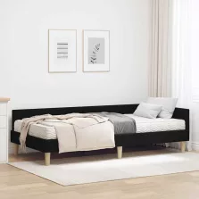   vidaXL Sarok Ágykeret Matraccal matracmal 2 pcs Zöld szövet