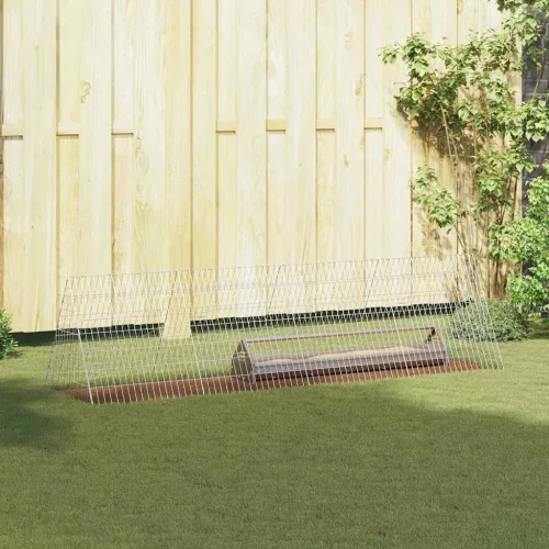 vidaXL Csirkeketrec Ezüst 215 x 55 x 55 cm Horganyzott acél