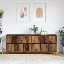 vidaXL Tárolószekrény 3 pcs Öreg fa 60 x 35 x 70 cm