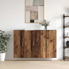   vidaXL Fali szekrény 2 pcs Öreg fa 69,5 x 34 x 90 cm Faanyag