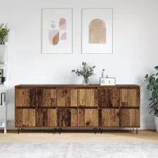 vidaXL Oldalszekrények 3 pcs Öreg fa