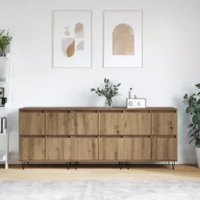 vidaXL Oldalszekrények 3 pcs Artisan tölgy