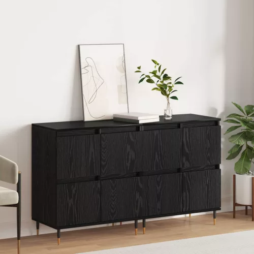 vidaXL Tárolószekrény 2 pcs Fekete tölgy 60 x 35 x 70 cm