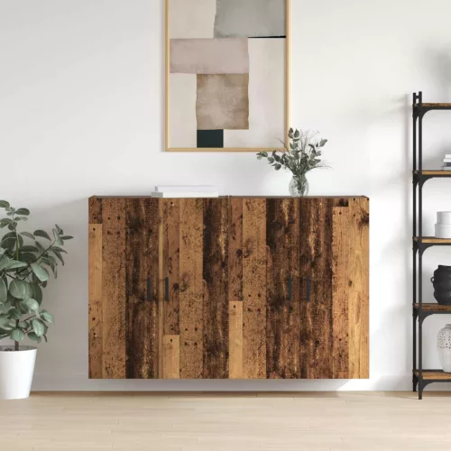 vidaXL Fali szekrény 2 pcs Öreg fa 69,5 x 34 x 90 cm Faanyag