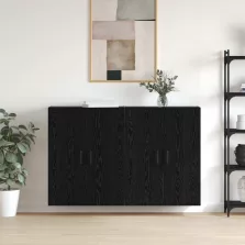   vidaXL Fali szekrény 2 pcs Fekete tölgy 69,5 x 34 x 90 cm Faanyag
