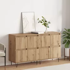 vidaXL Oldalszekrények 2 pcs kézműves tölgy