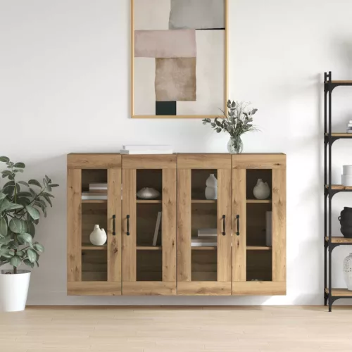 vidaXL Fali Szekrények 2 pcs kézműves tölgy 69,5 x 34 x 90 cm Faanyag