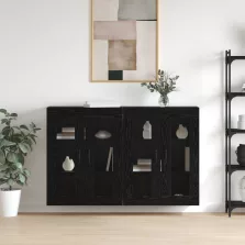   vidaXL Fali Szekrények 2 pcs Musta tammi 69,5 x 34 x 90 cm Faanyag