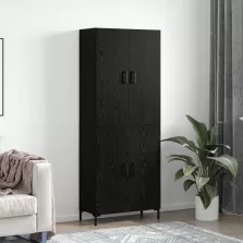 vidaXL Magasfiú Musta tammi 69,5 x 34 x 180 cm Faanyag