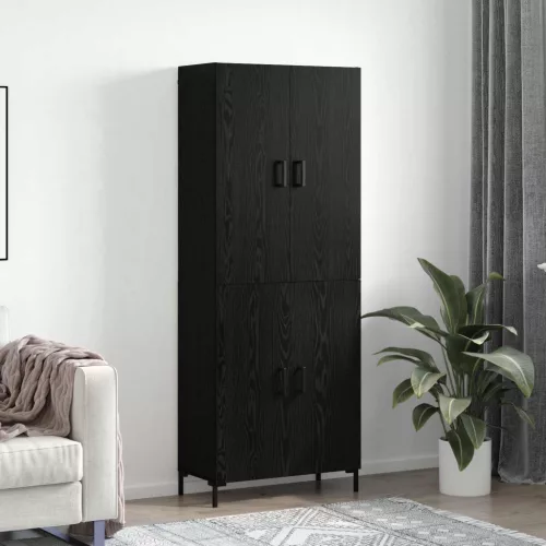 vidaXL Magasfiú Musta tammi 69,5 x 34 x 180 cm Faanyag