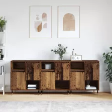 vidaXL Oldalszekrények 3 pcs Öreg fa