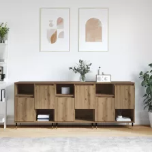 vidaXL Oldalszekrények 3 pcs Artisan tölgy