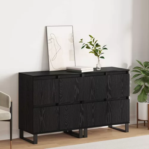 vidaXL Széf 2 pcs Fekete tölgy 60 x 35 x 70 cm