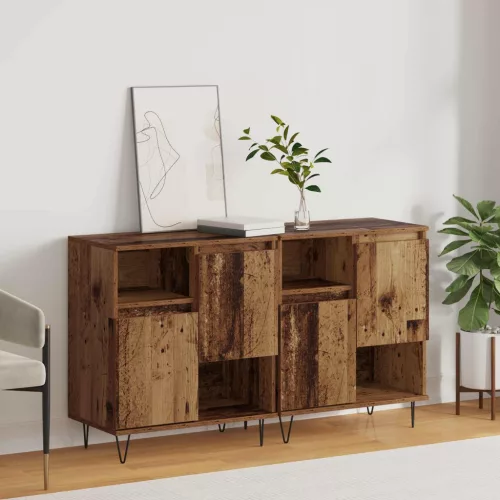 vidaXL Széf 2 pcs Öreg fa 60 x 35 x 70 cm