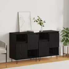 vidaXL Széf 2 pcs Fekete tölgy 60 x 35 x 70 cm