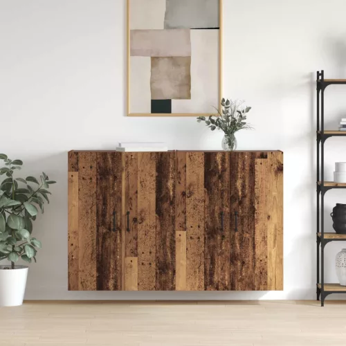 vidaXL Fali szekrény 2 pcs Öreg fa 69,5 x 34 x 90 cm Faanyag