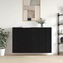   vidaXL Fali szekrény 2 pcs Fekete tölgy 69,5 x 34 x 90 cm Faanyag