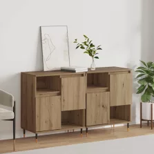 vidaXL Oldalszekrények 2 pcs kézműves tölgy