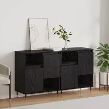 vidaXL Oldalszekrények 2 pcs Musta tammi