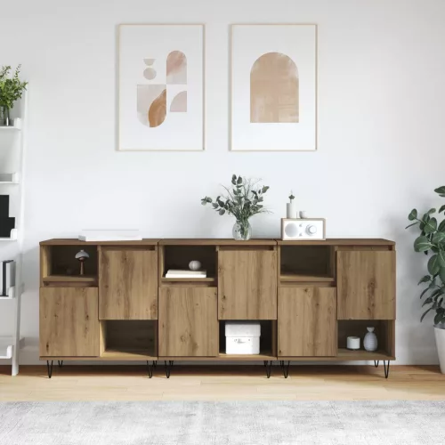 vidaXL Széf 3 pcs Artisan tölgy 60 x 35 x 70 cm
