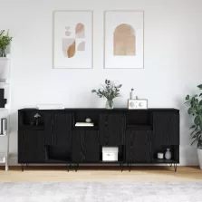 vidaXL Széf 3 pcs Fekete tölgy 60 x 35 x 70 cm