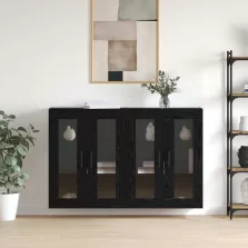   vidaXL Fali Szekrények 2 pcs Musta tammi 69.5 x 34 x 90 cm Faanyag