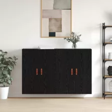   vidaXL Fali szekrény 2 pcs Fekete tölgy 69,5 x 34 x 90 cm Faanyag