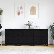 vidaXL Széf 3 pcs Fekete tölgy 60 x 35 x 70 cm