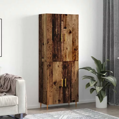 vidaXL Magasfiú Falra szerelhető Régi fa 69,5 x 34 x 180 cm Faanyag
