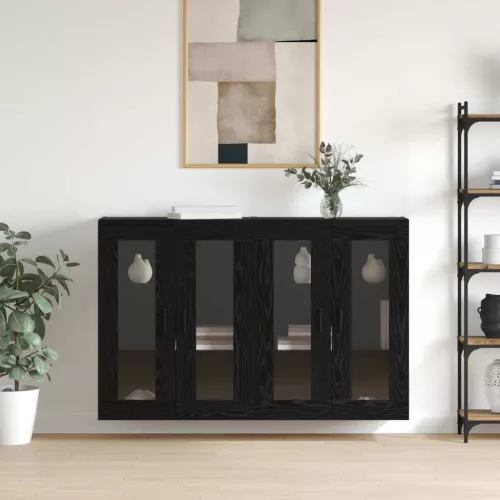 vidaXL Fali Szekrények 2 pcs Musta tammi 69,5 x 34 x 90 cm Faanyag