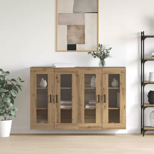 vidaXL Fali Szekrények 2 pcs kézműves tölgy 69,5 x 34 x 90 cm Faanyag