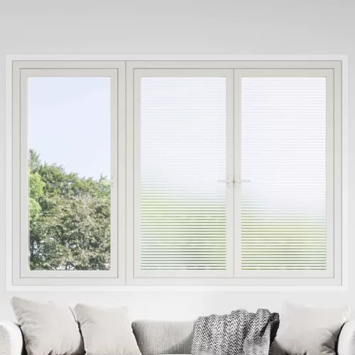 vidaXL Öntapadó Ablakfólia Tejüveg csíkok 45 x 1000 cm PVC