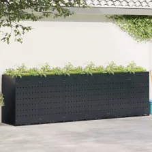   vidaXL Gurulós kuka tároló 6 kukához Fekete 408 x 77,5 x 121,5 cm