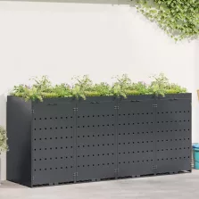   vidaXL Gurulós kuka tároló 4 kukához Antracit 272 x 77,5 x 121,5 cm