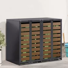   vidaXL Gurulós kuka tároló 3 kukához Antracit 340 x 77.5 x 115.5 cm