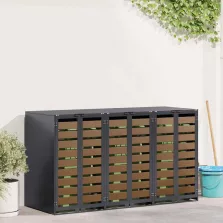   vidaXL Gurulós kuka tároló 3 kukához Antracit 340 x 77.5 x 115.5 cm