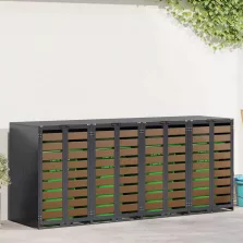   vidaXL Gurulós kuka tároló 3 kukához Antracit 340 x 77.5 x 115.5 cm