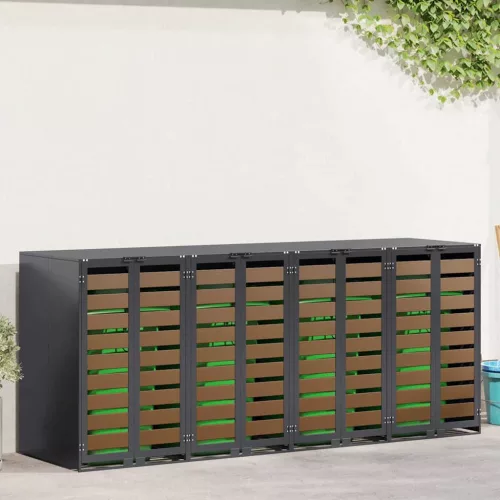 vidaXL Gurulós kuka tároló 3 kukához Antracit 340 x 77.5 x 115.5 cm