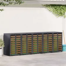   vidaXL Gurulós kuka tároló 3 kukához Antracit 340 x 77.5 x 115.5 cm