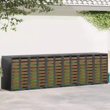   vidaXL Gurulós kuka tároló 3 kukához Antracit 340 x 77.5 x 115.5 cm