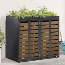   vidaXL Gurulós kuka tároló 3 kukához Antracit 340 x 77.5 x 115.5 cm