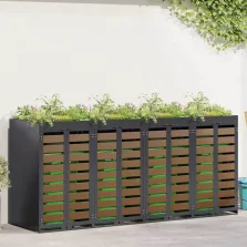   vidaXL Gurulós kuka tároló 3 kukához Antracit 340 x 77.5 x 115.5 cm