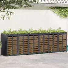   vidaXL Gurulós kuka tároló 3 kukához Antracit 340 x 77.5 x 115.5 cm
