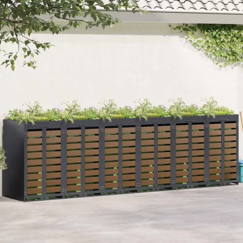 vidaXL Gurulós kuka tároló 3 kukához Antracit 340 x 77.5 x 115.5 cm