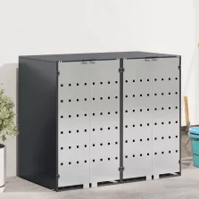   vidaXL Gurulós kuka tároló 3 kukához Antracit 340 x 77.5 x 115.5 cm
