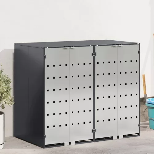 vidaXL Gurulós kuka tároló 3 kukához Antracit 340 x 77.5 x 115.5 cm