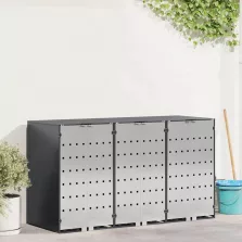   vidaXL Gurulós kuka tároló 3 kukához Antracit 340 x 77.5 x 115.5 cm