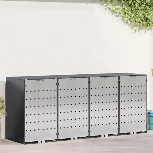 vidaXL Gurulós kuka tároló 3 kukához Antracit 340 x 77.5 x 115.5 cm